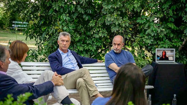 Patricia Bullrich, Mauricio Macri y Horacio Rodríguez Larreta. (La Voz/Archivo)