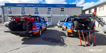 Río Grande envía equipamiento, camionetas y cuatriciclos para combatir el incendio de la Reserva Provincial