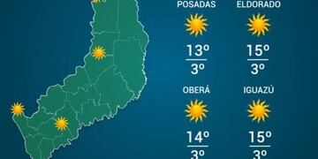 En Bernardo de Irigoyen la mínima será de -1°C