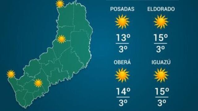 En Bernardo de Irigoyen la mínima será de -1°C