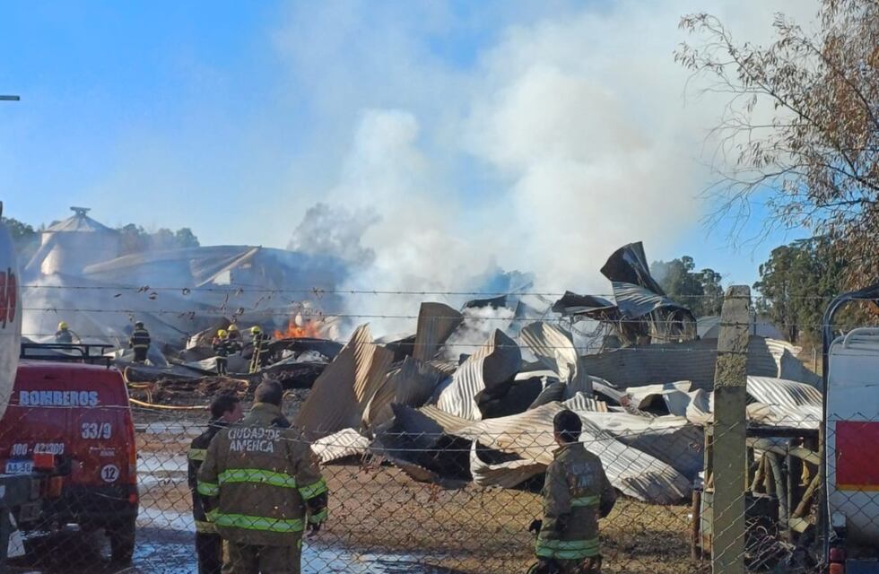 Las impactantes imágenes del incendio en un aserradero de Córdoba: investigan las causas