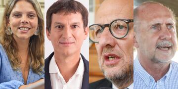 Los diputados provinciales de Rafaela: GIsel Mahmud, Juan Argañaraz, Marcos Corach y Omar Perotti