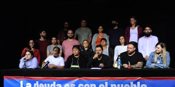 Juan Grabois junto a sus representantes en el Congreso Nacional y en las legislaturas bonaerense y porteña. Foto: Clarín.