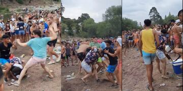 Dos grupos de jóvenes se enfrentaron a golpes de puños, patadas y botellazos.