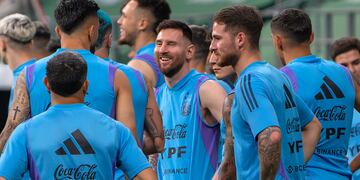 Lionel Messi en Beijing. Foto: AP Foto/Mark Schiefelbein.
