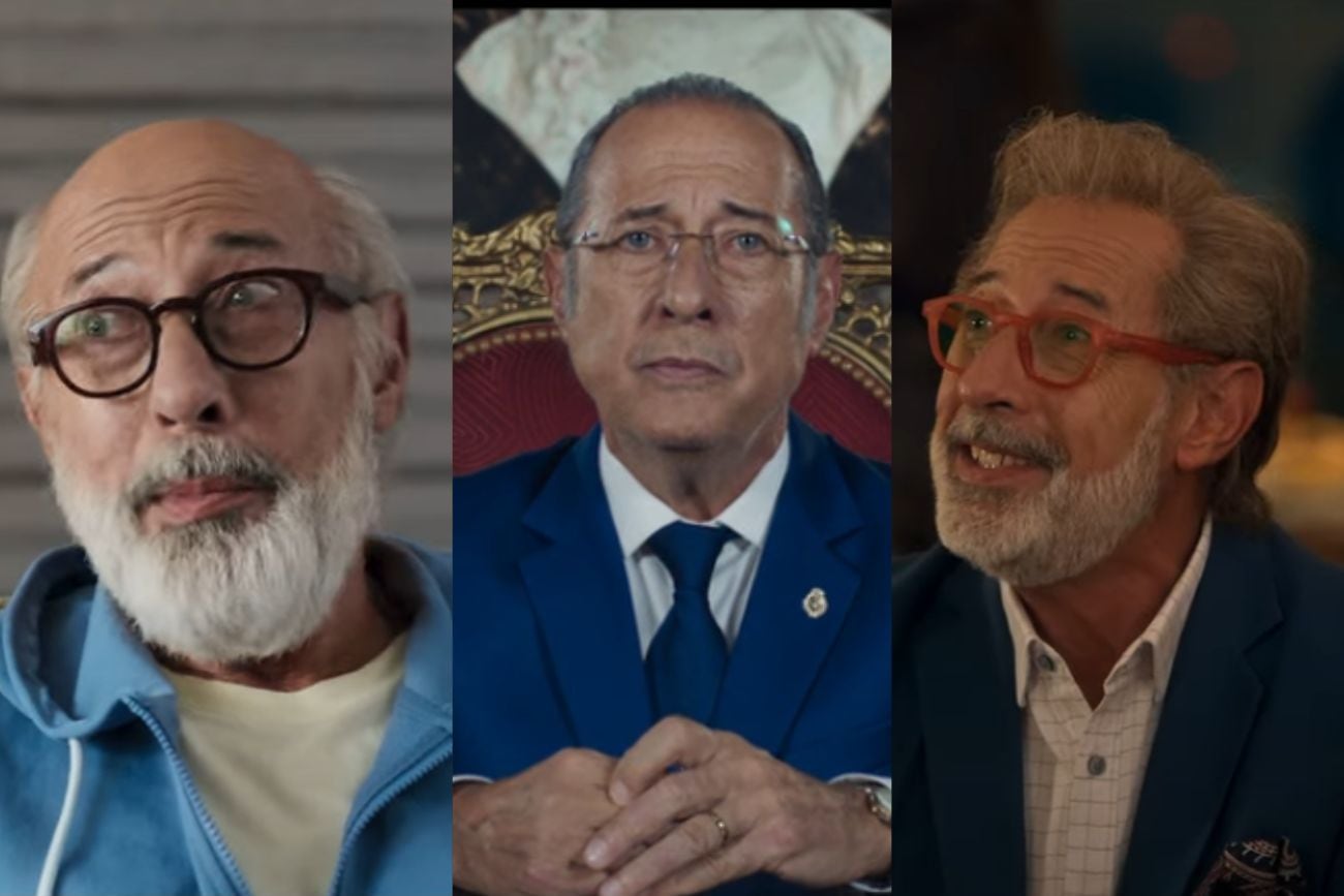 Algunos de los personajes en "Homo Argentum" con Guillermo Francella (Captura de pantalla).