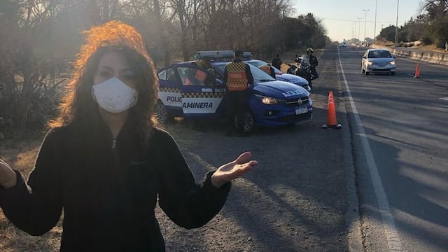 La cantante Patricia Sosa y una foto muy particular mientras era multada por la Policía Caminera.