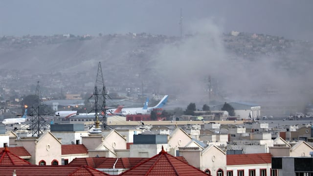 El humo tras una de las explosiones (AP).