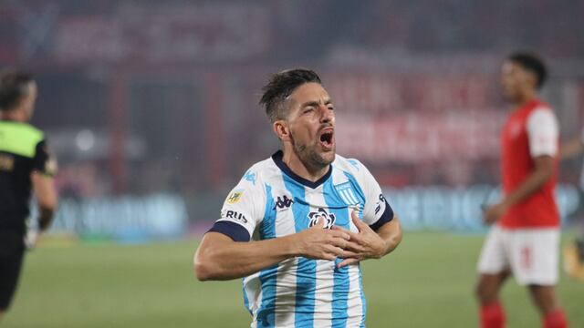Gabriel Hauche, autor del 1 a 0 de Racing ante Independiente. (Prensa Racing).