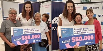 La gerente divisional de Banco Macro en Jujuy, Andrea Madariaga, entregó premios a jubilados en Jujuy.