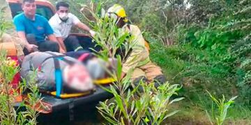 Los abuelos rescatados tras caer al vacío desde la aerosilla de Los Cocos.