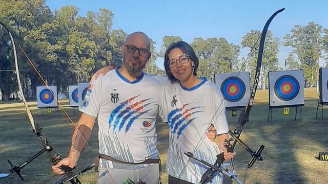 Franco Rios y Morena Rios arqueria Arroyito