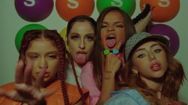 Aleesha, Nicki Nicole, Taichu y Juicy Bae en "Arrepentio"