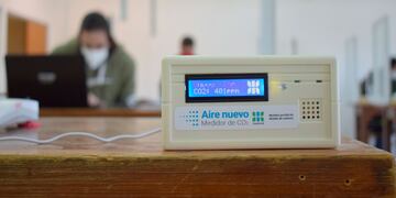 Ventilar. Famaf adquirió medidores de CO2 para controlar la correcta ventilación de aulas, laboratorios y oficinas. (Famaf)