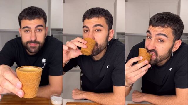 Vaso de café comestible