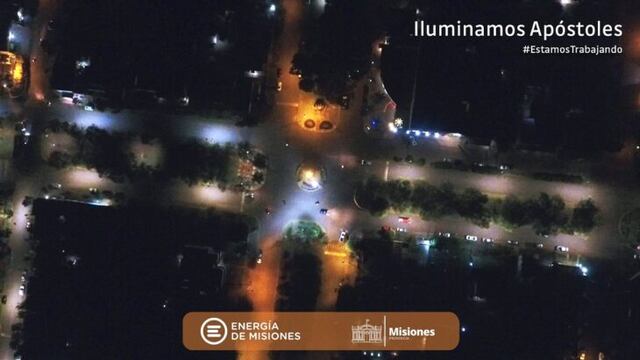 Apóstoles: nuevas luminarias LED. Foto: Energía de Misiones