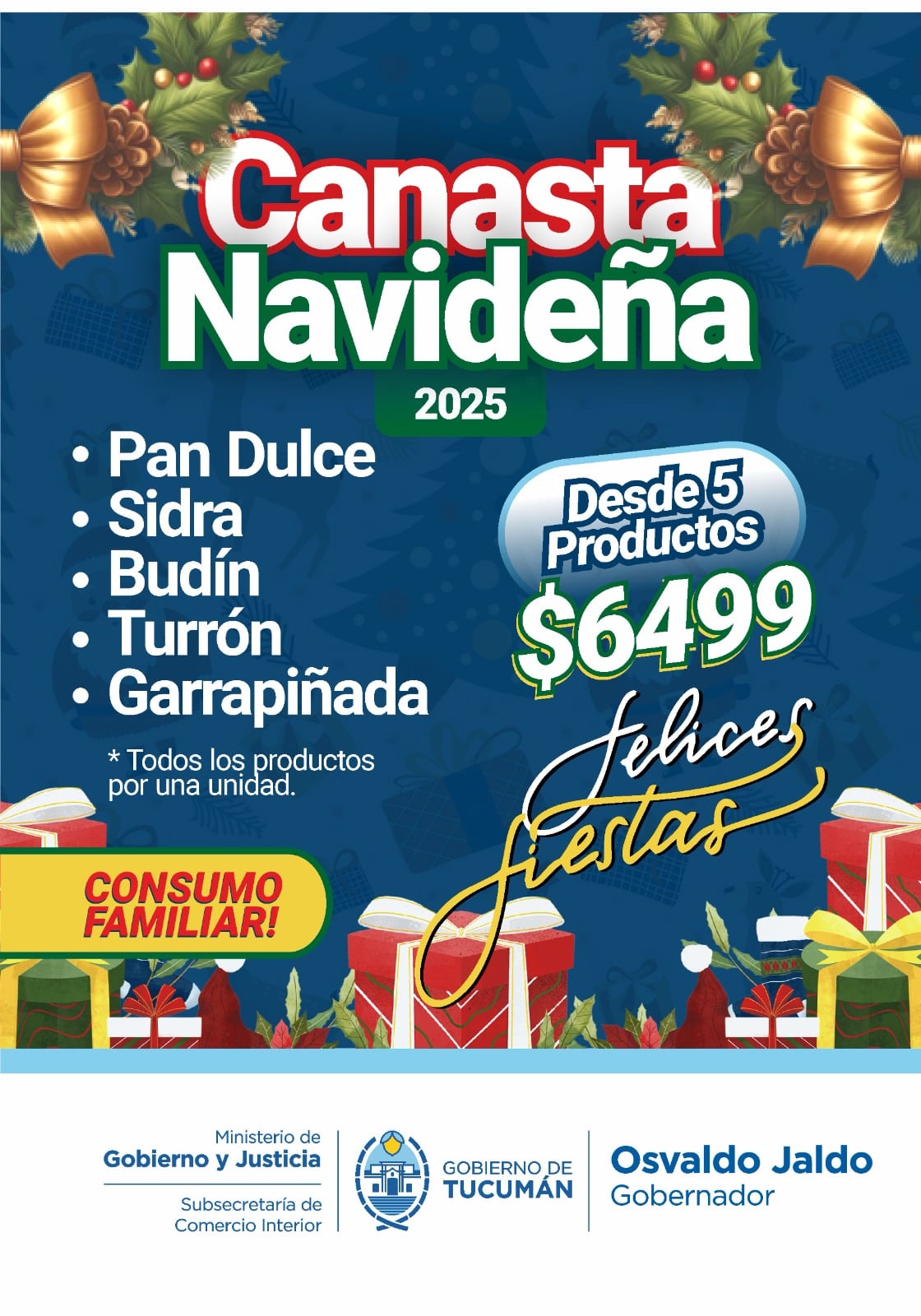 La canasta navideña 2025 mantiene valores del 2024.