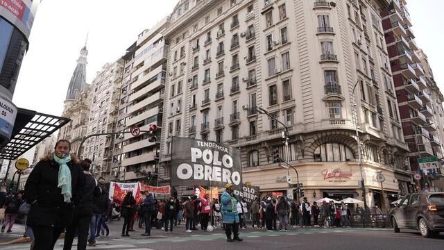 La Unidad Piquetera se manifestó en la Ciudad de Buenos Aires. Foto: Los Andes.
