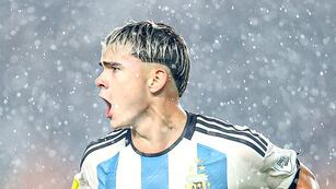 Santiago López, delantero cordobés que brilla en el Mundial Sub 17. (Prensa AFA).