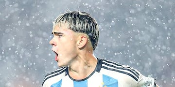 Santiago López, delantero cordobés que brilla en el Mundial Sub 17. (Prensa AFA).