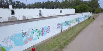 Pintura en Mural del Cementerio en Arroyito
