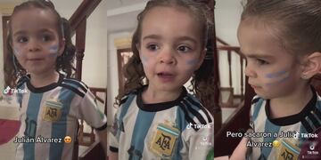 La niña argentina mostró todo su amor por Julián Álvarez.