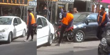 Agresión de un naranjita en Nueva Córdoba. (Captura de video)