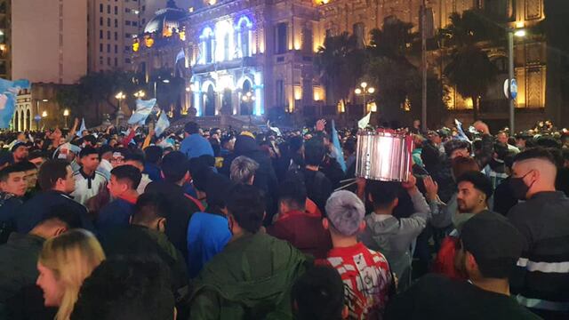 Los tucumanos celebraron el campeonato obtenido por la Selección Argentina.