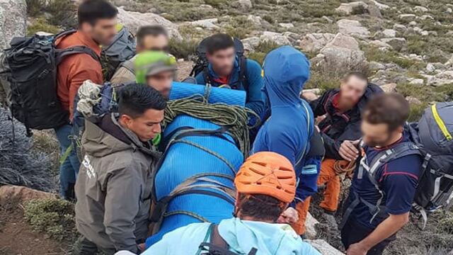 Rescate del hombre que se cayó en Tunuyán