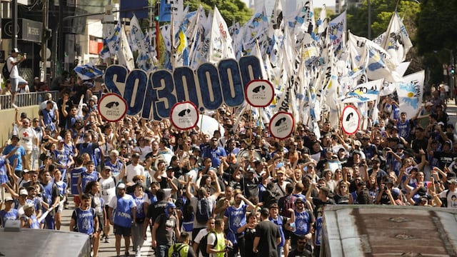 La Cámpora marchó en la Ciudad de Buenos Aires por el Día de la Memoria. Foto: Clarín