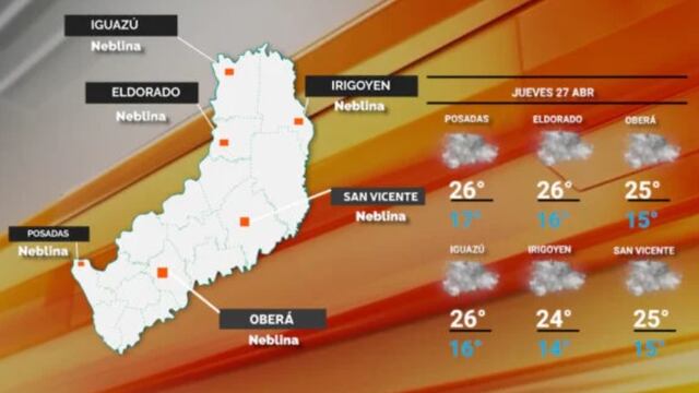 Regresa la estabilidad a Misiones con tiempo bueno y cálidas temperaturas.