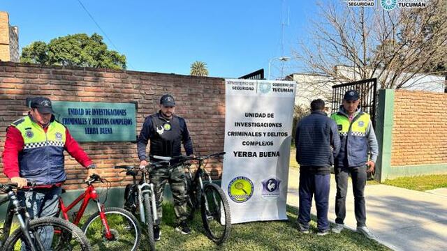 Recuperan cuatro bicicletas en Yerba Buena.