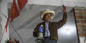 Pedro Castillo, candidato a presidente de Perú por el partido de izquierda "Perú Libre".