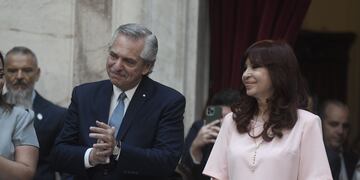 Alberto Fernández y Cristina Kirchner en la apertura de las Sesiones Ordinarias