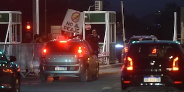 Protesta de vecinos de La Calera en el peaje (Facundo Luque / La Voz)