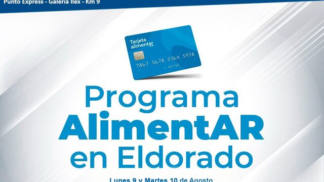 La próxima semana continuará la entrega de la “Tarjeta Alimentar” en Eldorado.