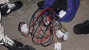 Material secuestrado al delincuente