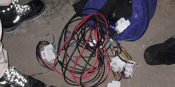 Material secuestrado al delincuente