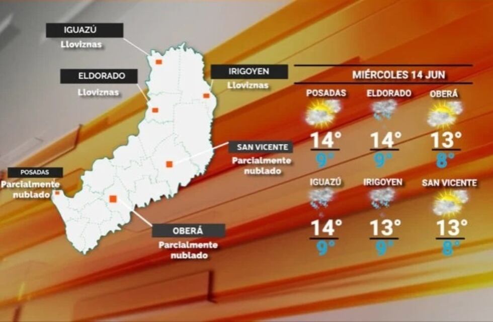 Continúa el frío en Misiones, con posibles lluvias para la jornada del miércoles