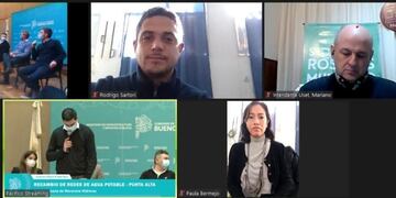 Mariano Uset, Rodrigo Sartori y Paula Bermejo participaron de la apertura de sobres por una obra de 700 millones de pesos