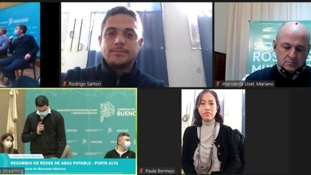 Mariano Uset, Rodrigo Sartori y Paula Bermejo participaron de la apertura de sobres por una obra de 700 millones de pesos