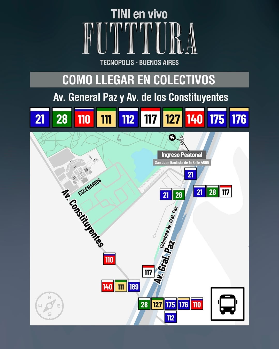 Cómo llegar en colectivo a Tecnópolis.