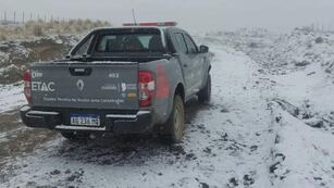 Nieve en Córdoba, entre Yacanto y cerro Los Linderos. (Gentileza)