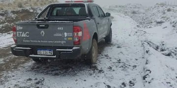 Nieve en Córdoba, entre Yacanto y cerro Los Linderos. (Gentileza)