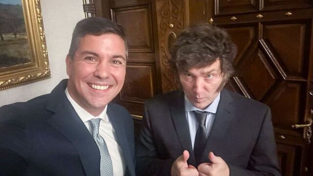 El mandatario argentino recibió en Casa Rosada a su par de Paraguay. Foto: X