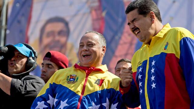 Diosdado Cabello, junto a Nicolás Maduro. Foto: AP/Archivo.