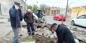 Corte de media calzada en calle Buchardo y Urquiza