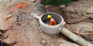 Obra de cloacas en Tanti