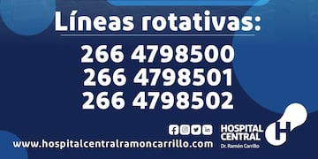 El Hospital "Ramón Carrillo" dispuso de líneas telefónicas para atención al público