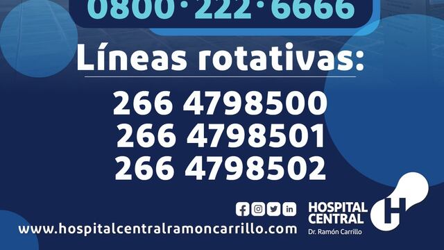El Hospital "Ramón Carrillo" dispuso de líneas telefónicas para atención al público